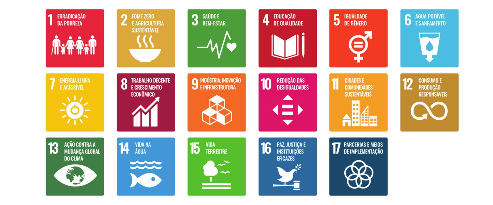 17 Objetivos do desenvolvimento sustentável