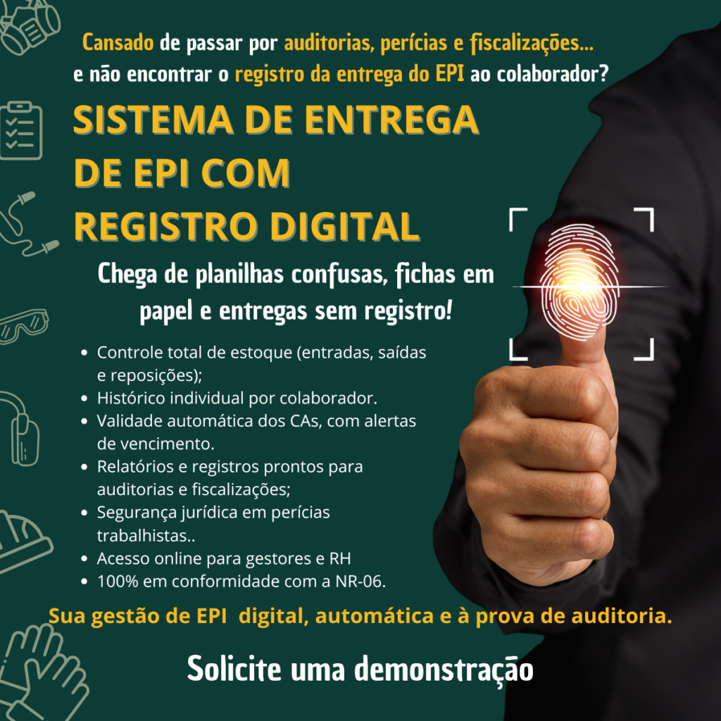 Sistema de entrega de EPI com registro por digital